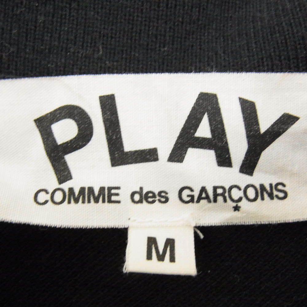 PLAY COMME des GARCONS プレイコムデギャルソン AZ-T046 AD2014 ハートロゴ刺繍 半袖 ポロシャツ ブラック系 M【中古】