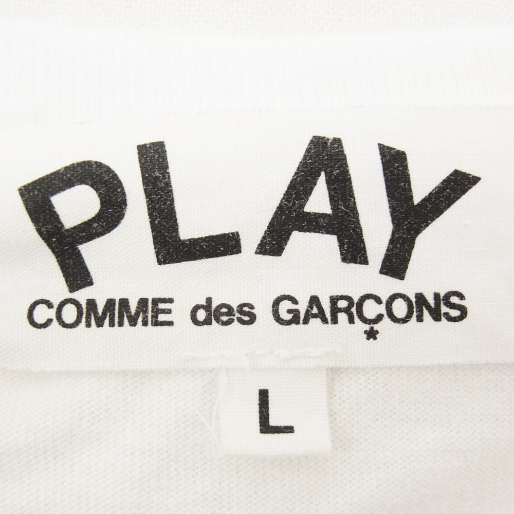 PLAY COMME des GARCONS プレイコムデギャルソン AZ-T070 AD2008 ハート ロゴ クルーネック 半袖 Tシャツ ホワイト系 L【中古】