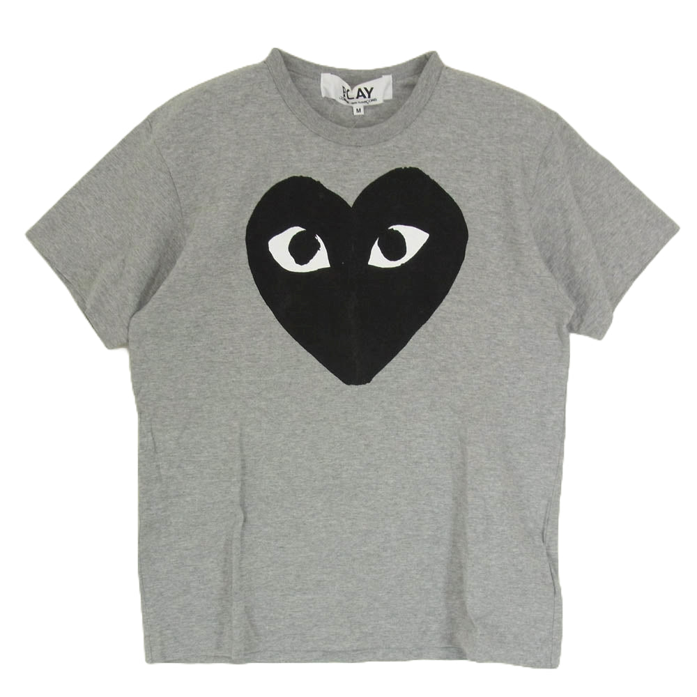 PLAY COMME des GARCONS プレイコムデギャルソン AZ-T084 AD2008 ハート ロゴ クルーネック 半袖 Tシャツ グレー系 M【中古】