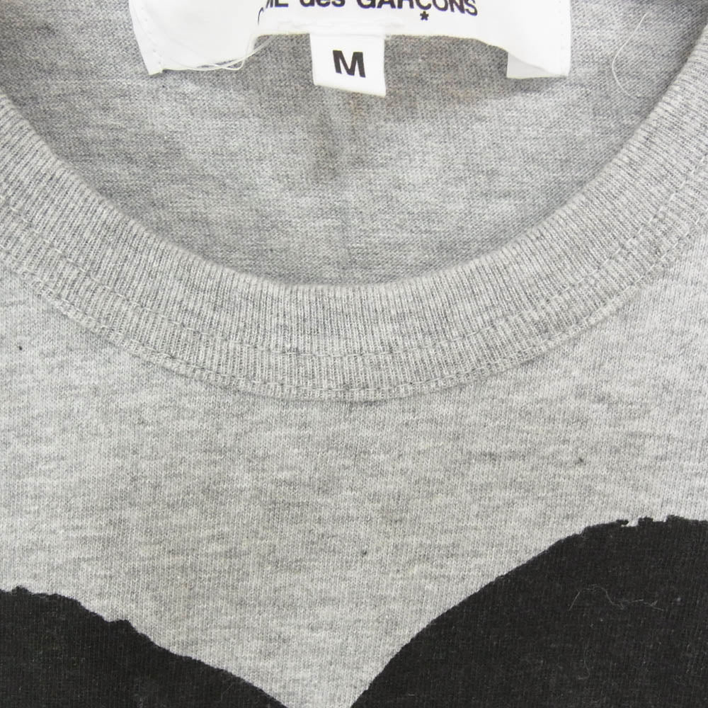 PLAY COMME des GARCONS プレイコムデギャルソン AZ-T084 AD2008 ハート ロゴ クルーネック 半袖 Tシャツ グレー系 M【中古】