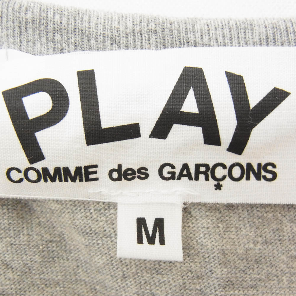 PLAY COMME des GARCONS プレイコムデギャルソン AZ-T084 AD2008 ハート ロゴ クルーネック 半袖 Tシャツ グレー系 M【中古】