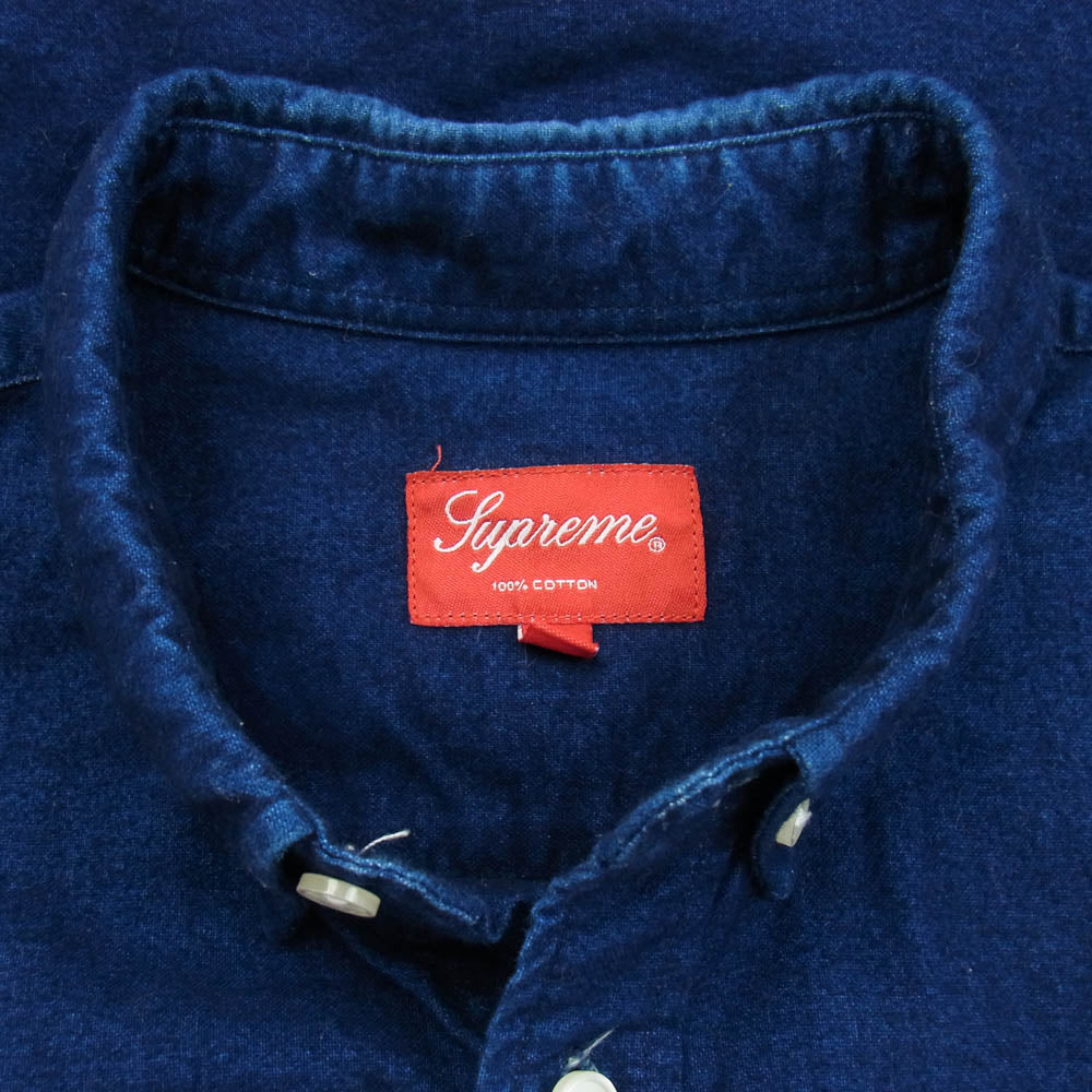 Supreme シュプリーム 14AW Utility Flannel Shirt ユーティリティ フランネル シャツ ブルー系 M【中古】
