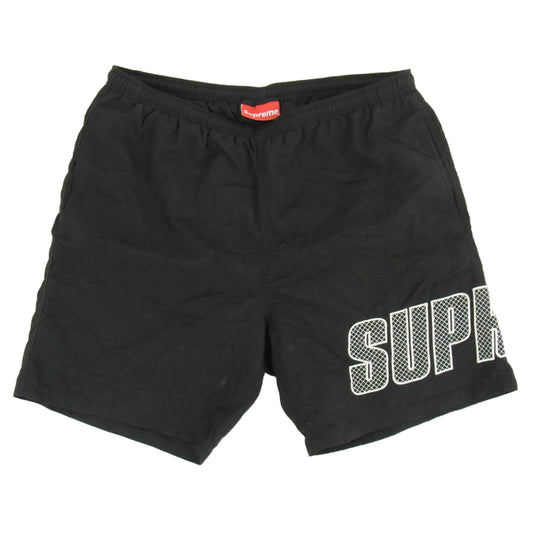 Supreme シュプリーム 19SS Logo Applique Water Short ロゴ アップリケ ウォーター ショーツ ブラック系 S【中古】