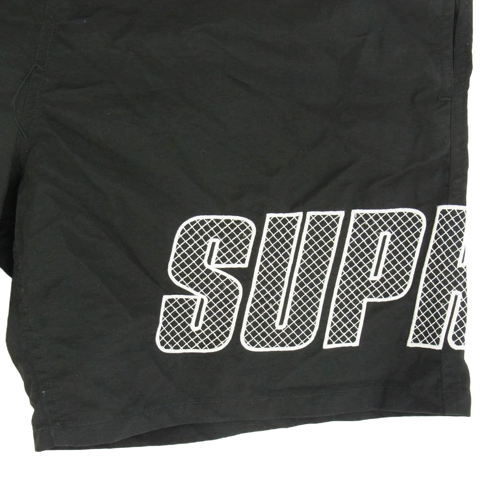 Supreme シュプリーム 19SS Logo Applique Water Short ロゴ アップリケ ウォーター ショーツ ブラック系 S【中古】