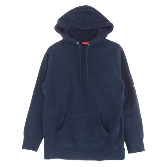 Supreme シュプリーム 17SS Sleeve Patch Hooded Sweatshirt スリーブ パッチ フーディ スウェット パーカー ネイビー系 M【中古】