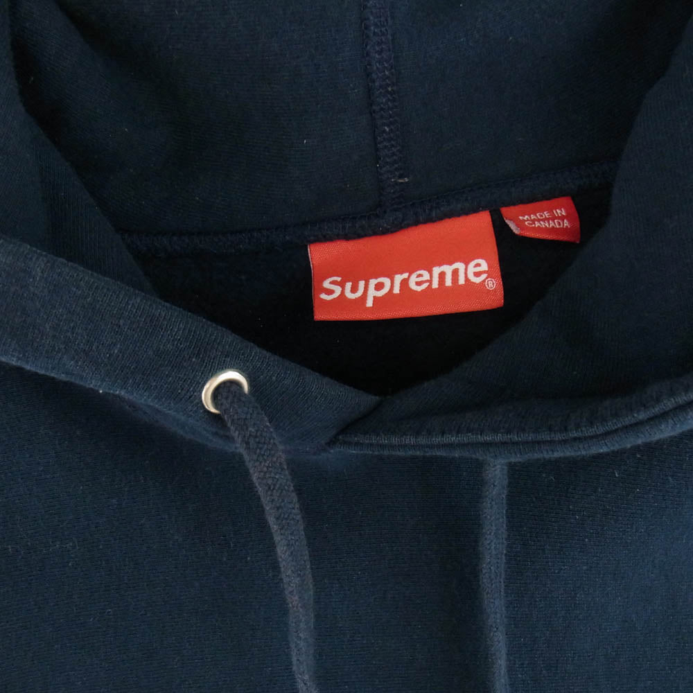 Supreme シュプリーム 17SS Sleeve Patch Hooded Sweatshirt スリーブ パッチ フーディ スウェット パーカー ネイビー系 M【中古】