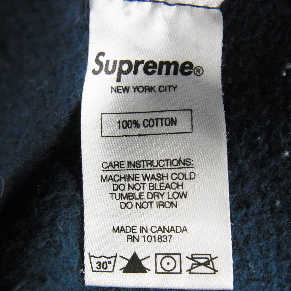 Supreme シュプリーム 17SS Sleeve Patch Hooded Sweatshirt スリーブ パッチ フーディ スウェット パーカー ネイビー系 M【中古】
