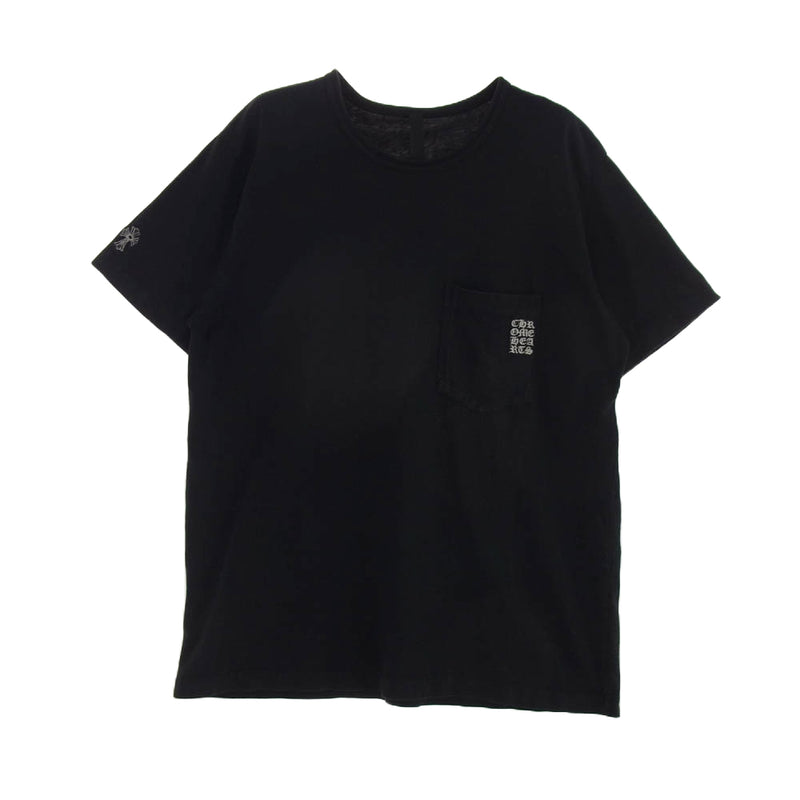 CHROME HEARTS クロムハーツ（原本無） Y Not ワイノット ロゴ刺繍 ポケット 半袖 Tシャツ ブラック系 XL【中古】
