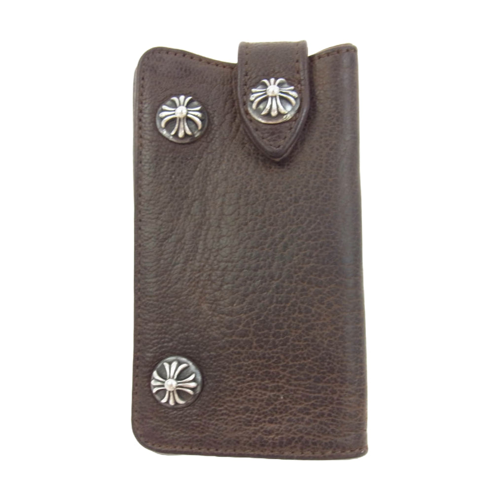 CHROME HEARTS クロムハーツ（原本無） KEY CASE クロスボールボタン レザー キーケース ブラウン系【中古】