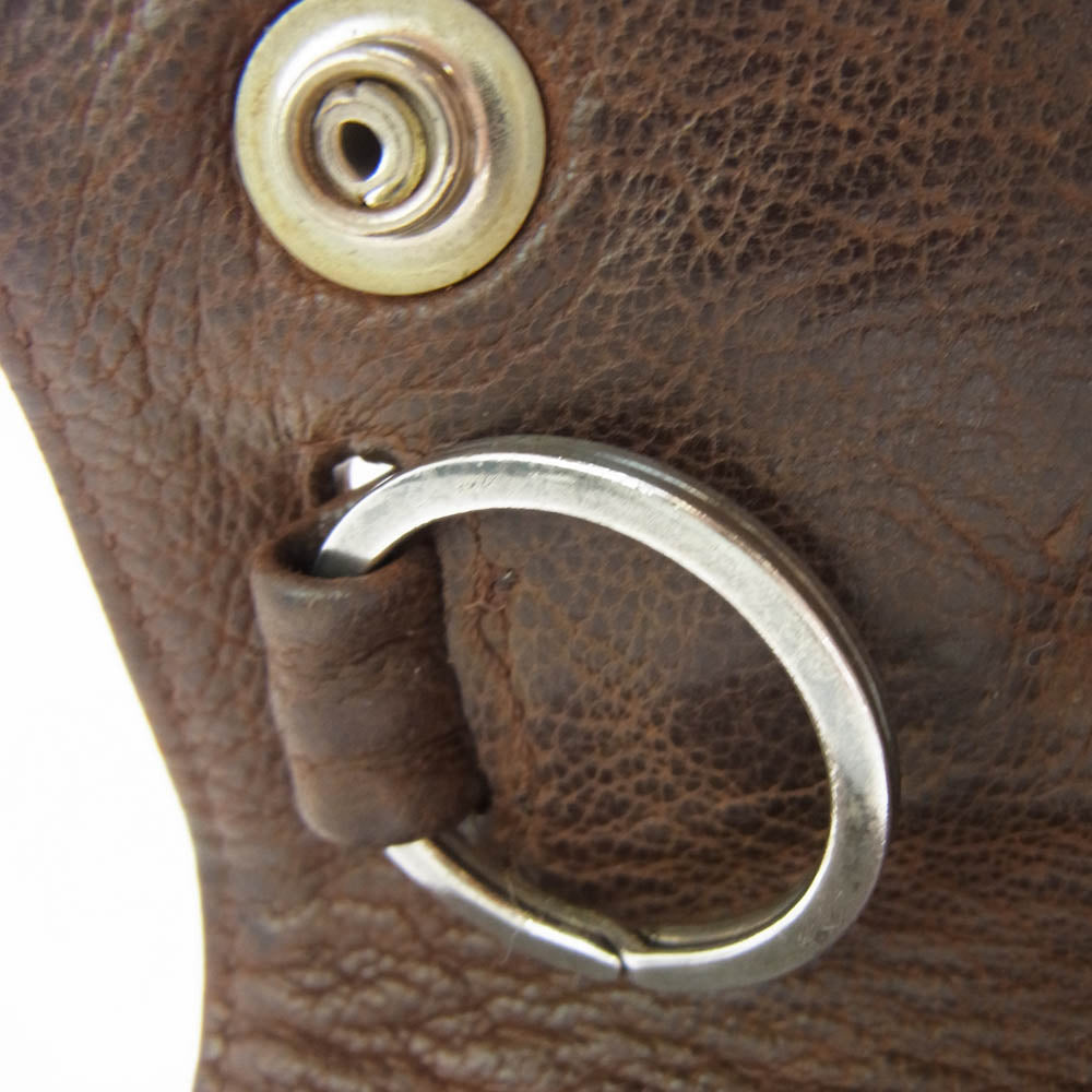 CHROME HEARTS クロムハーツ（原本無） KEY CASE クロスボールボタン レザー キーケース ブラウン系【中古】