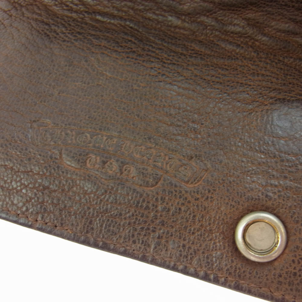 CHROME HEARTS クロムハーツ（原本無） KEY CASE クロスボールボタン レザー キーケース ブラウン系【中古】