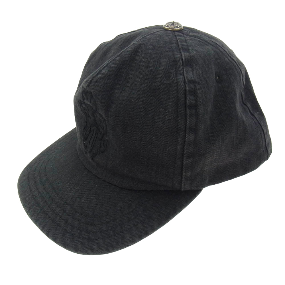 CHROME HEARTS クロムハーツ（原本無） ダガー刺繍 クロスボール スクロールラベル デニム 6パネル キャップ ブラック系【中古】