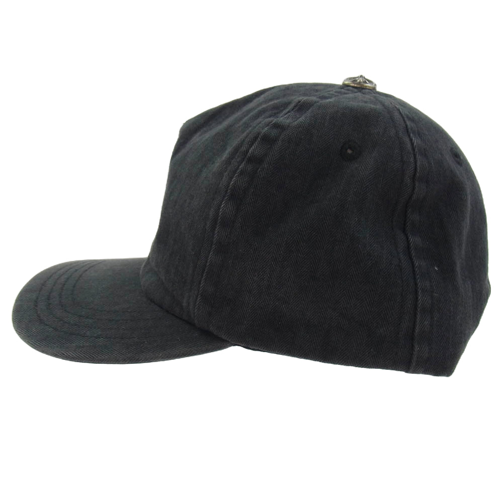 CHROME HEARTS クロムハーツ（原本無） ダガー刺繍 クロスボール スクロールラベル デニム 6パネル キャップ ブラック系【中古】