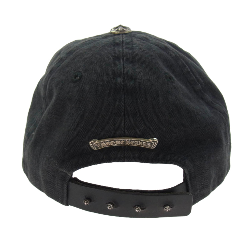 CHROME HEARTS クロムハーツ（原本無） ダガー刺繍 クロスボール スクロールラベル デニム 6パネル キャップ ブラック系【中古】