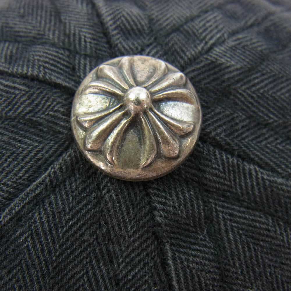 CHROME HEARTS クロムハーツ（原本無） ダガー刺繍 クロスボール スクロールラベル デニム 6パネル キャップ ブラック系【中古】