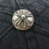 CHROME HEARTS クロムハーツ（原本無） ダガー刺繍 クロスボール スクロールラベル デニム 6パネル キャップ ブラック系【中古】
