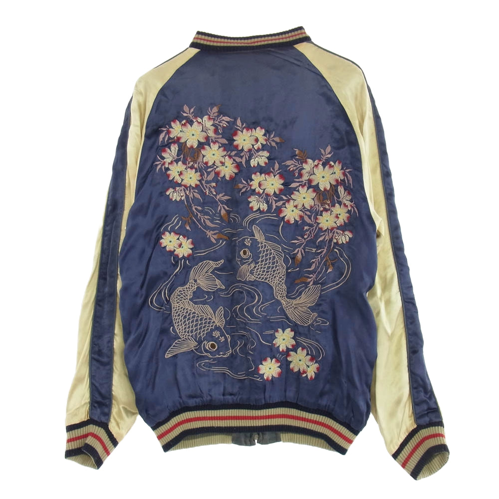 ちきりや 06年製 桜鯉 / カラス スーベニア ジャケット スカジャン リバーシブル マルチカラー系 L【中古】