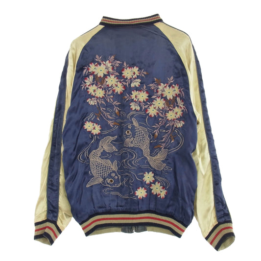 ちきりや 06年製 桜鯉 / カラス スーベニア ジャケット スカジャン リバーシブル マルチカラー系 L【中古】