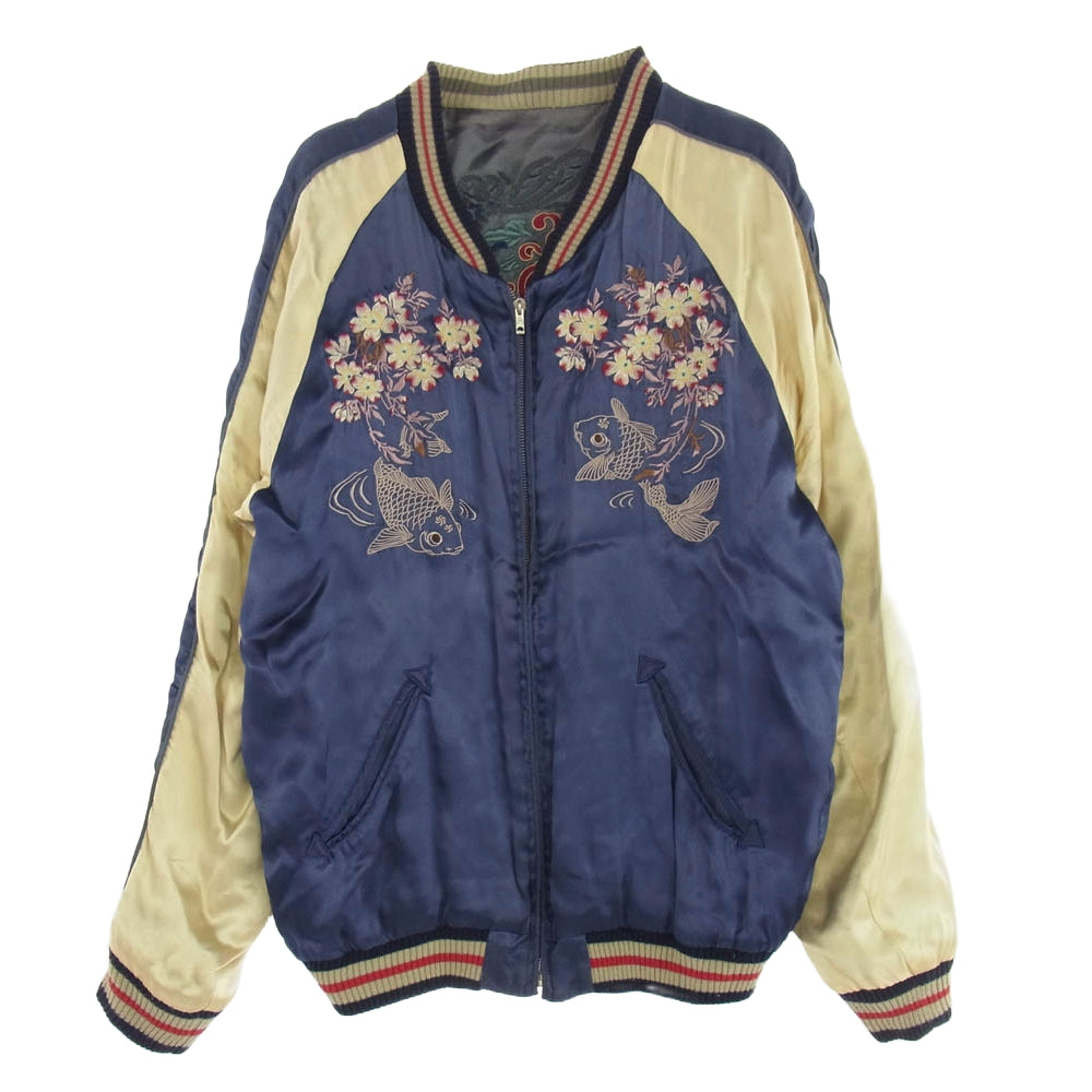 ちきりや 06年製 桜鯉 / カラス スーベニア ジャケット スカジャン リバーシブル マルチカラー系 L【中古】