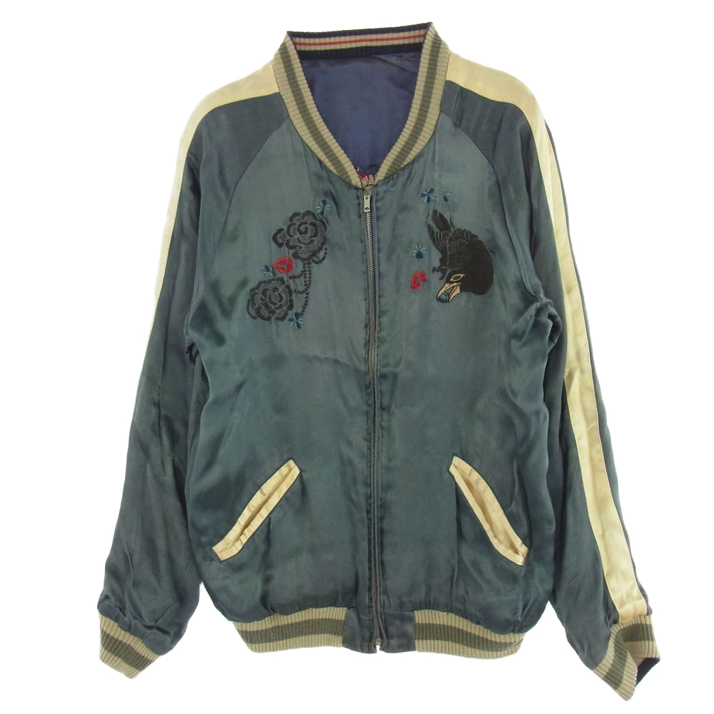 ちきりや 06年製 桜鯉 / カラス スーベニア ジャケット スカジャン リバーシブル マルチカラー系 L【中古】