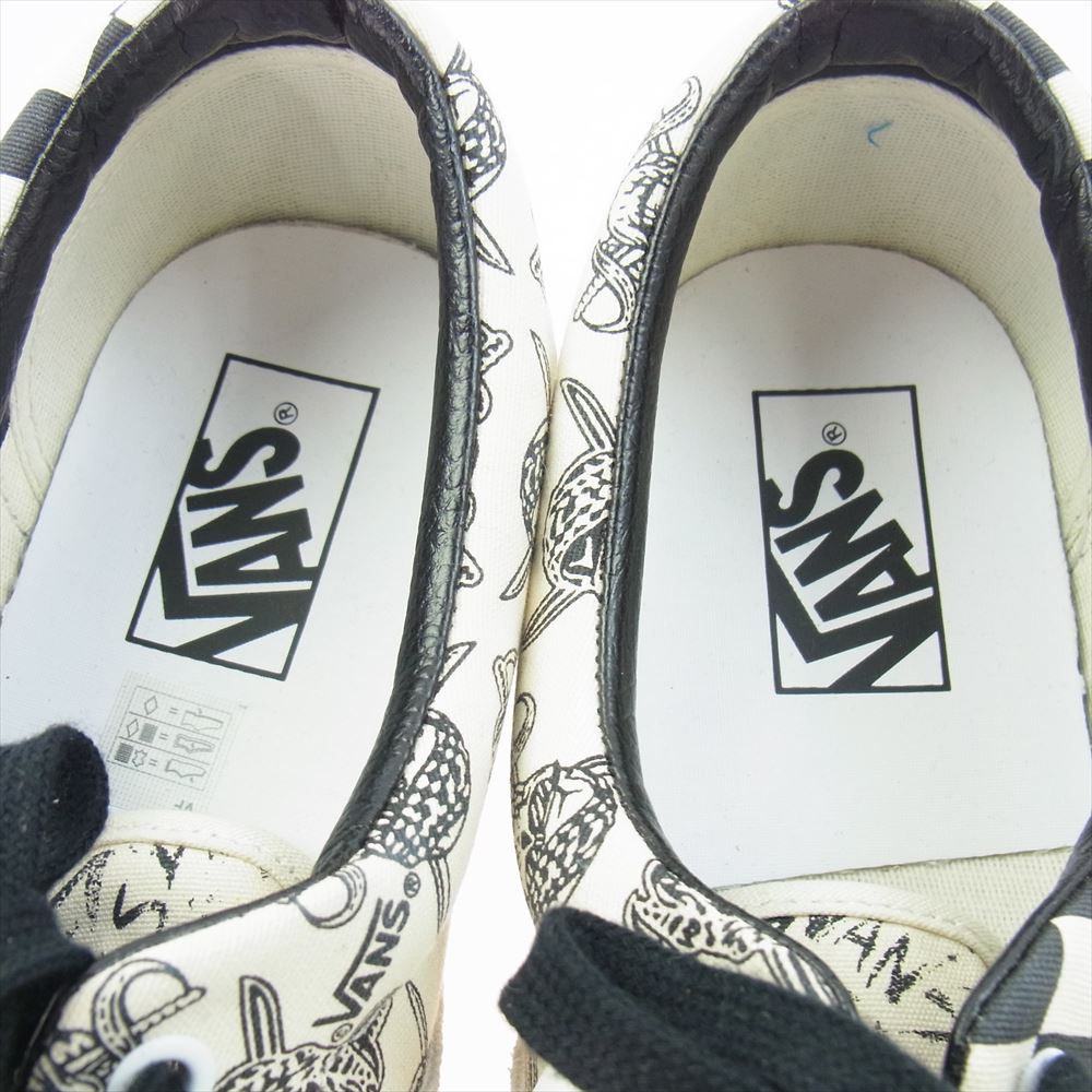 VANS バンズ 508731 ERA Style 95 ANAHEIM FACTORY COLLECTION アナハイム ファクトリー コレクション スカル パイレーツ チェック スニーカー オフホワイト系 ブラック系 28cm【美品】【中古】
