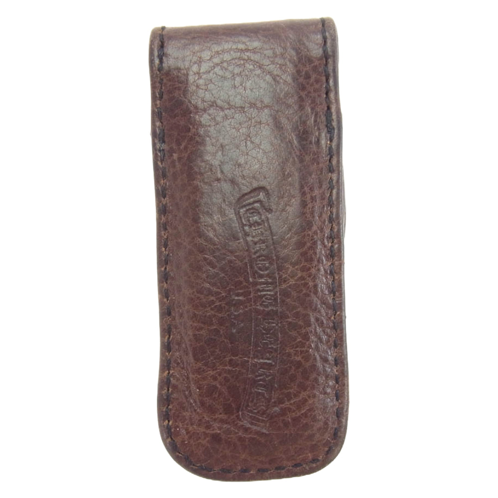 CHROME HEARTS クロムハーツ（原本無） CRS BALL TOOTHPICK CASE トゥースピックケース 爪ようじ入れ レザー ポーチ ブラウン系【中古】