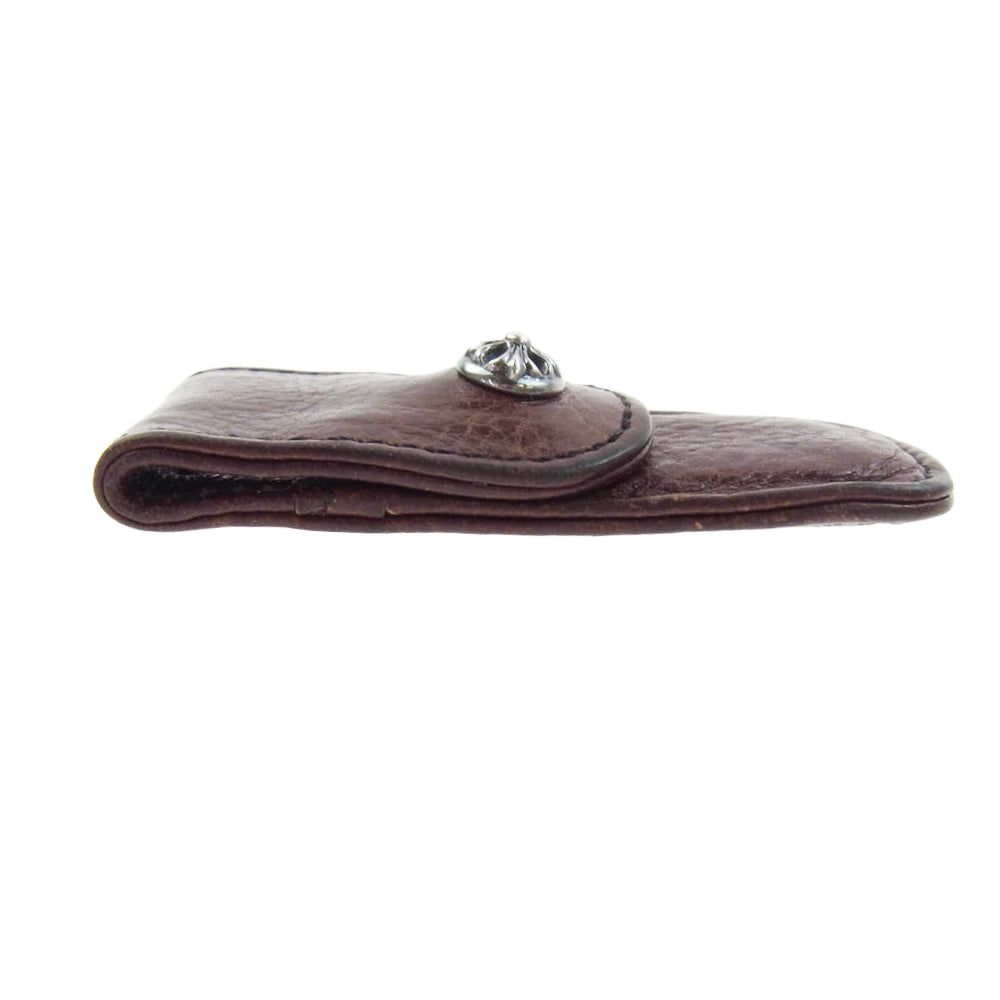 CHROME HEARTS クロムハーツ（原本無） CRS BALL TOOTHPICK CASE トゥースピックケース 爪ようじ入れ レザー ポーチ ブラウン系【中古】