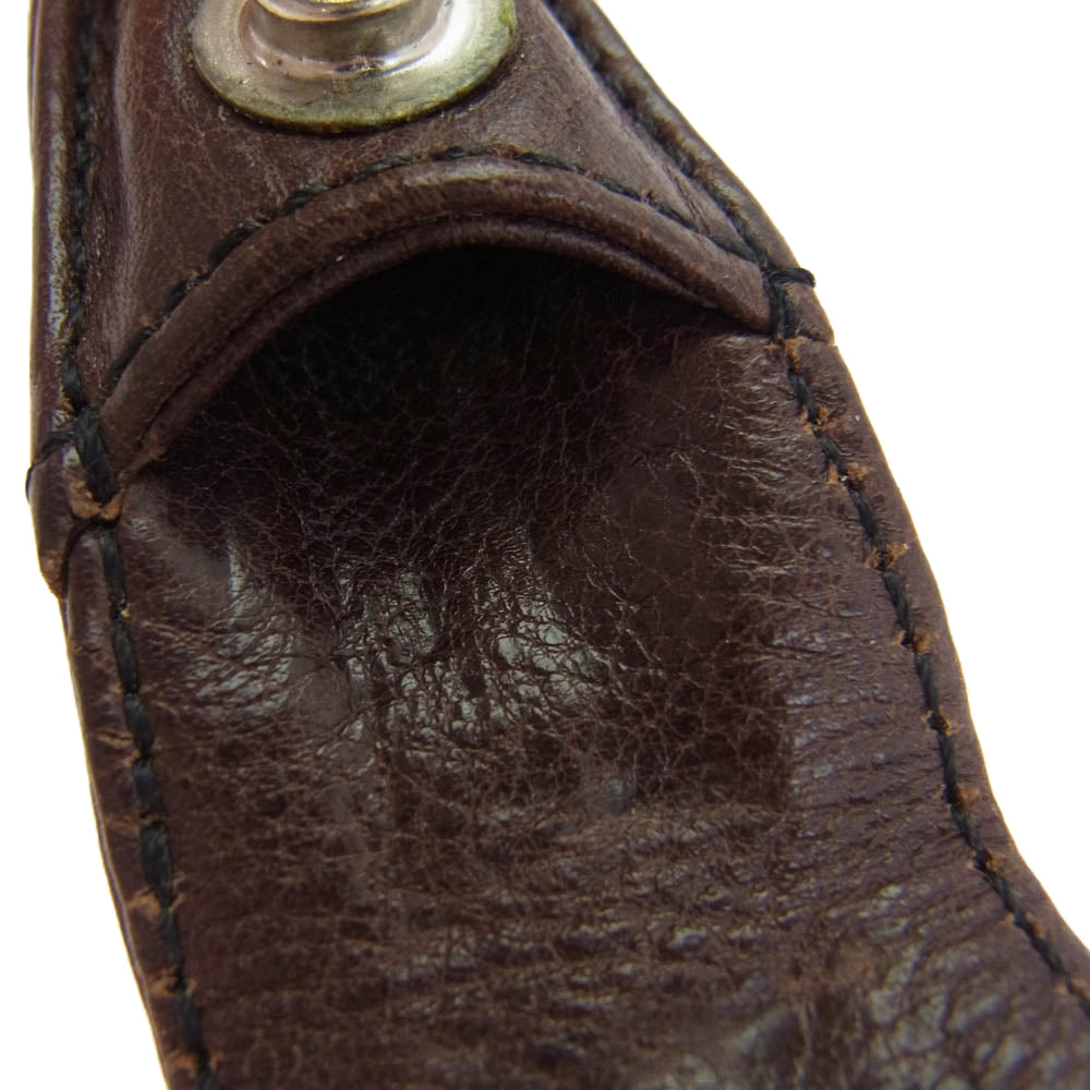 CHROME HEARTS クロムハーツ（原本無） CRS BALL TOOTHPICK CASE トゥースピックケース 爪ようじ入れ レザー ポーチ ブラウン系【中古】