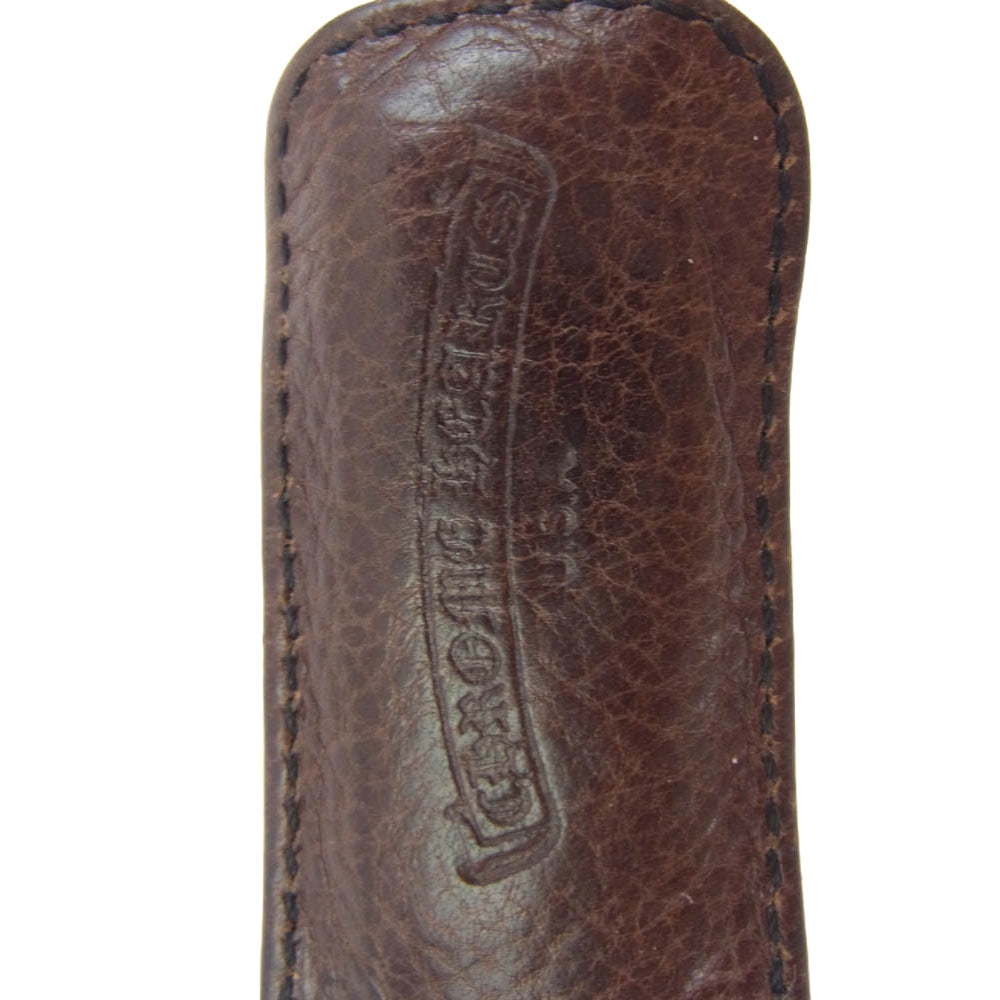 CHROME HEARTS クロムハーツ（原本無） CRS BALL TOOTHPICK CASE トゥースピックケース 爪ようじ入れ レザー ポーチ ブラウン系【中古】