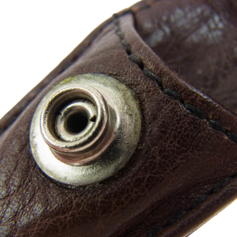 CHROME HEARTS クロムハーツ（原本無） CRS BALL TOOTHPICK CASE トゥースピックケース 爪ようじ入れ レザー ポーチ ブラウン系【中古】