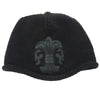 CHROME HEARTS クロムハーツ（原本無） BS FLARE BEANIE BSフレア レザーパッチ BSフレアボタン付 コットン ニット ビーニー ブラック系【中古】