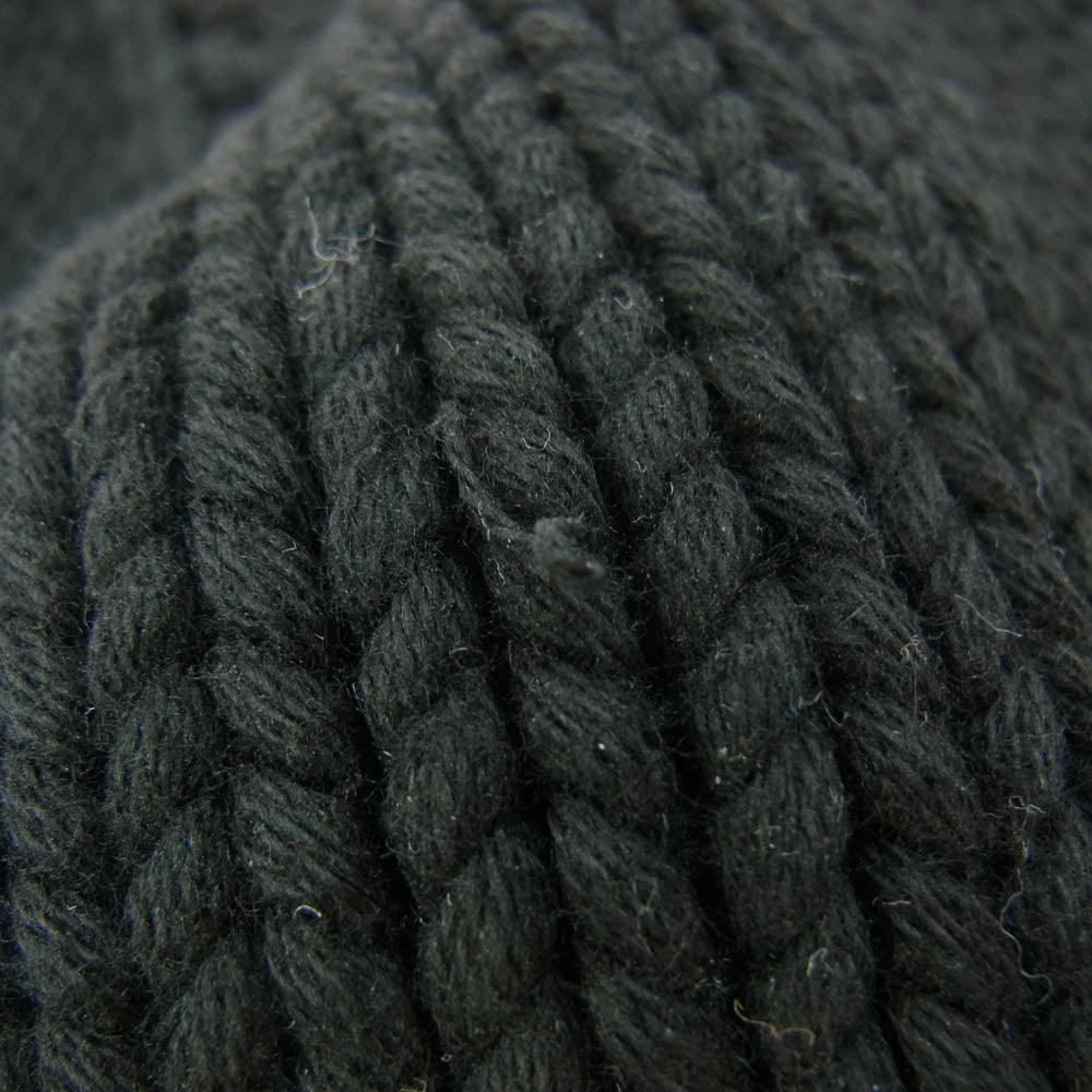 CHROME HEARTS クロムハーツ（原本無） BS FLARE BEANIE BSフレア レザーパッチ BSフレアボタン付 コットン ニット ビーニー ブラック系【中古】