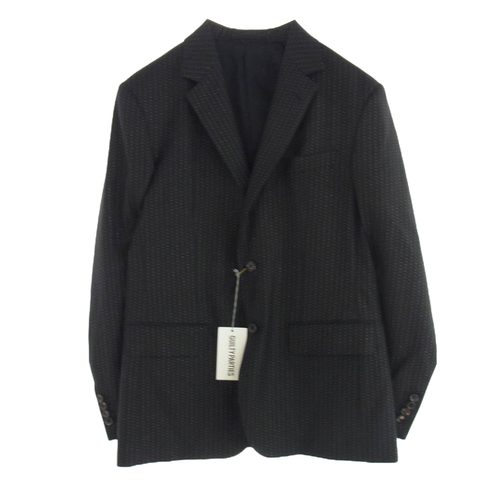 WACKO MARIA ワコマリア 23AW WMGP-DOGDAYS-SU00-A 店舗限定 GLITTER STITCH STRIPE 2B UNCONSTRUCTED JACKET GUILTY PARTIES CLOTH DORMEUIL ブラック系 L【新古品】【未使用】【中古】