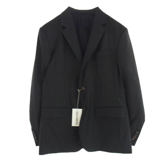 WACKO MARIA ワコマリア 23AW WMGP-DOGDAYS-SU00-A 店舗限定 GLITTER STITCH STRIPE 2B UNCONSTRUCTED JACKET GUILTY PARTIES CLOTH DORMEUIL ブラック系 L【新古品】【未使用】【中古】