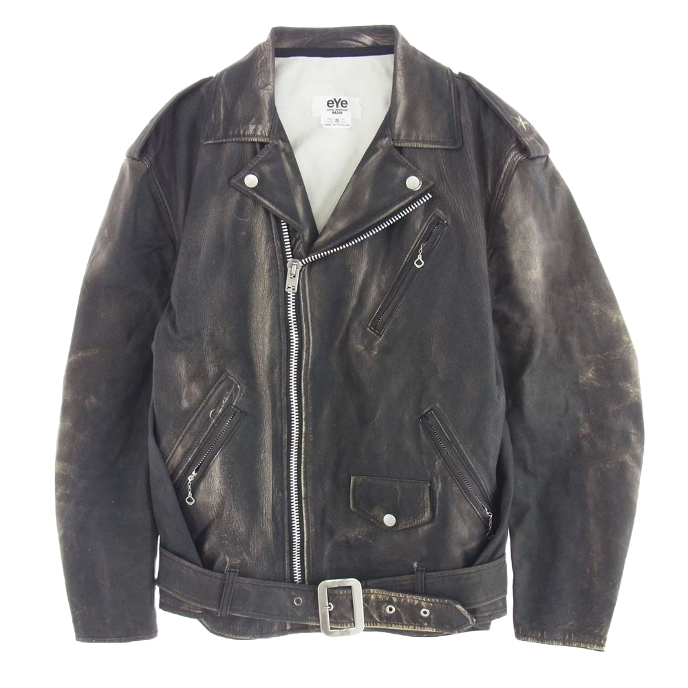 JUNYA WATANABE COMME des GARCONS MAN ジュンヤワタナベコムデギャルソンマン 22SS WI-J908 BERBERJIN ベルベルジン 転写 ダブル ライダース ジャケット ブラック系 S【中古】