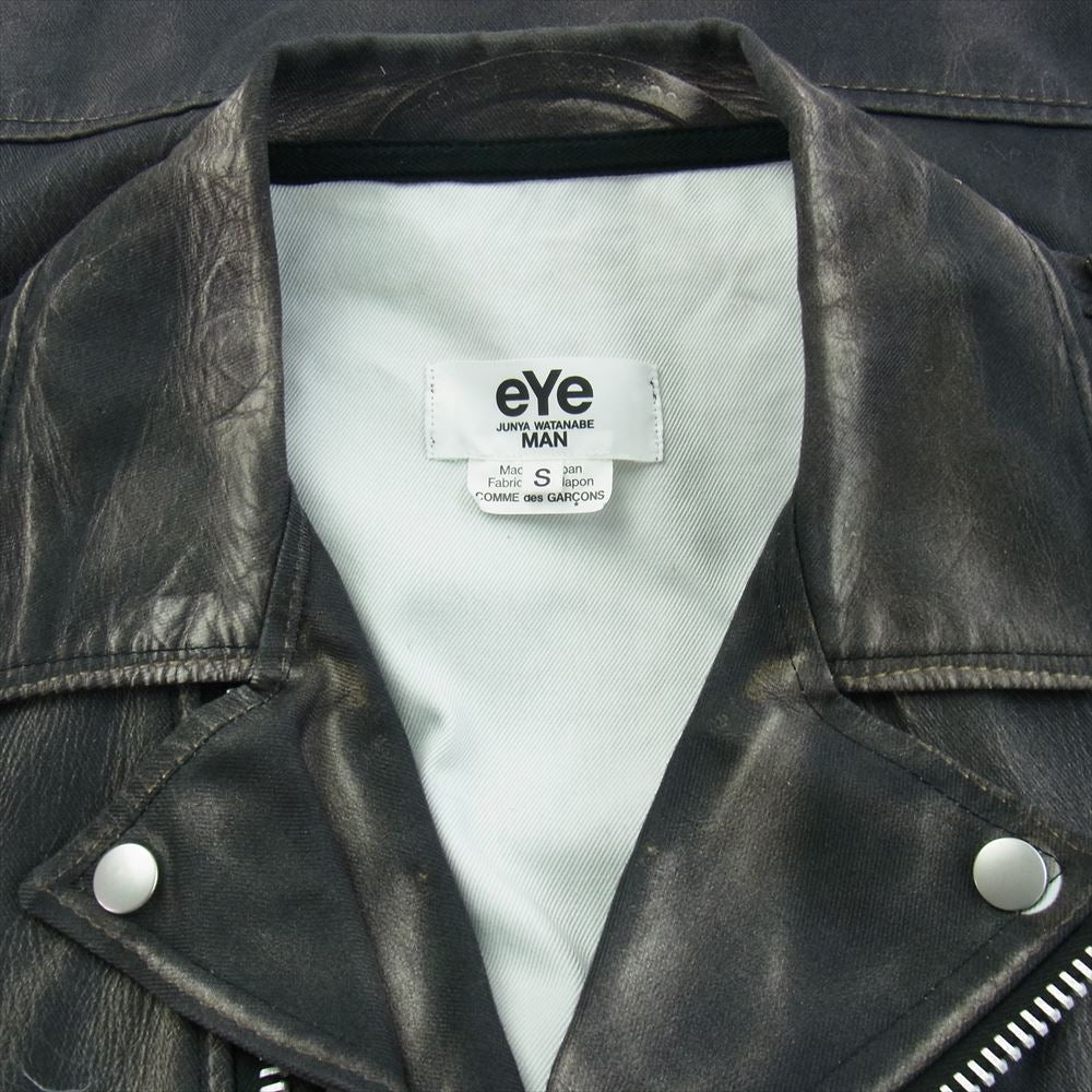 JUNYA WATANABE COMME des GARCONS MAN ジュンヤワタナベコムデギャルソンマン 22SS WI-J908 BERBERJIN ベルベルジン 転写 ダブル ライダース ジャケット ブラック系 S【中古】