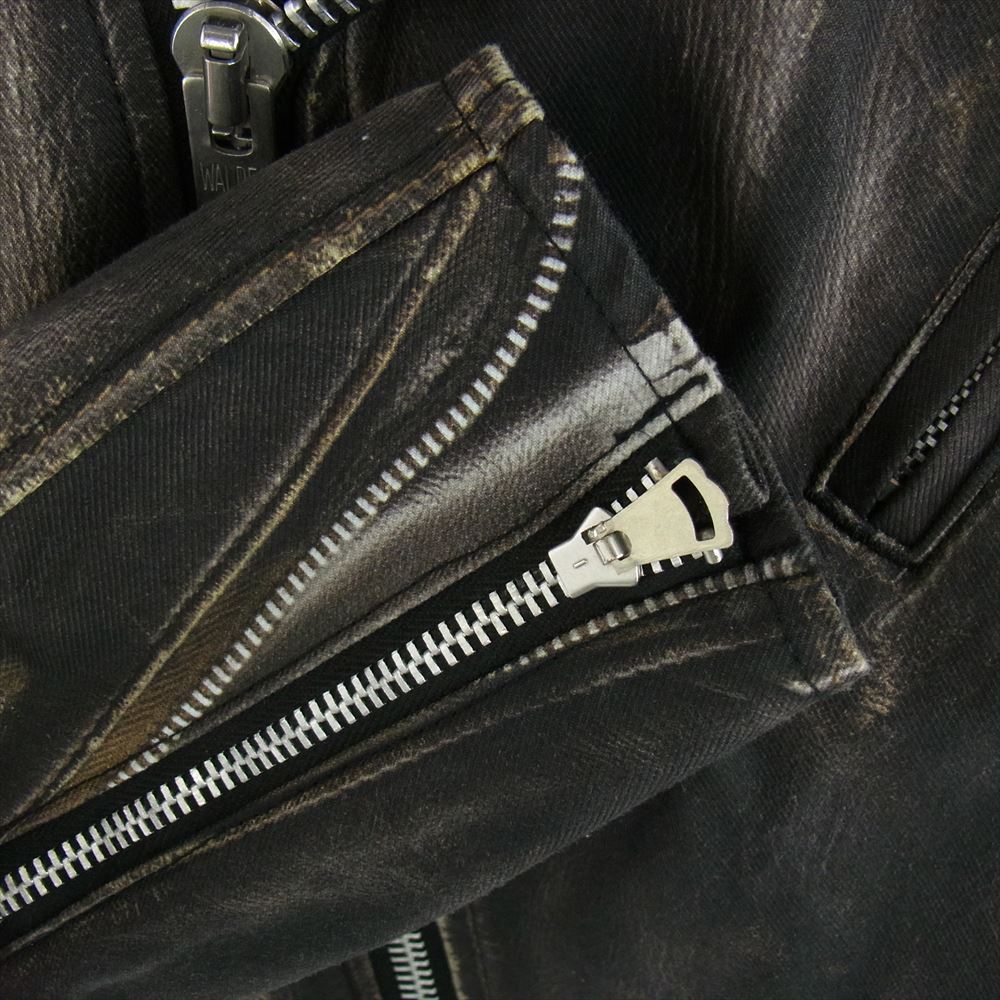 JUNYA WATANABE COMME des GARCONS MAN ジュンヤワタナベコムデギャルソンマン 22SS WI-J908 BERBERJIN ベルベルジン 転写 ダブル ライダース ジャケット ブラック系 S【中古】