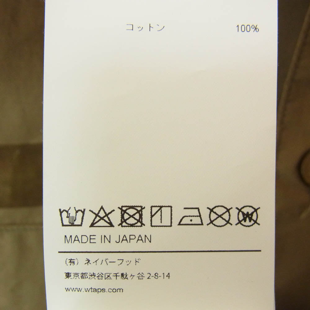 WTAPS ダブルタップス 23SS 231BRDT-SHM03 DECK/SS ミリタリー 半袖 シャツ カーキ系 X04【中古】