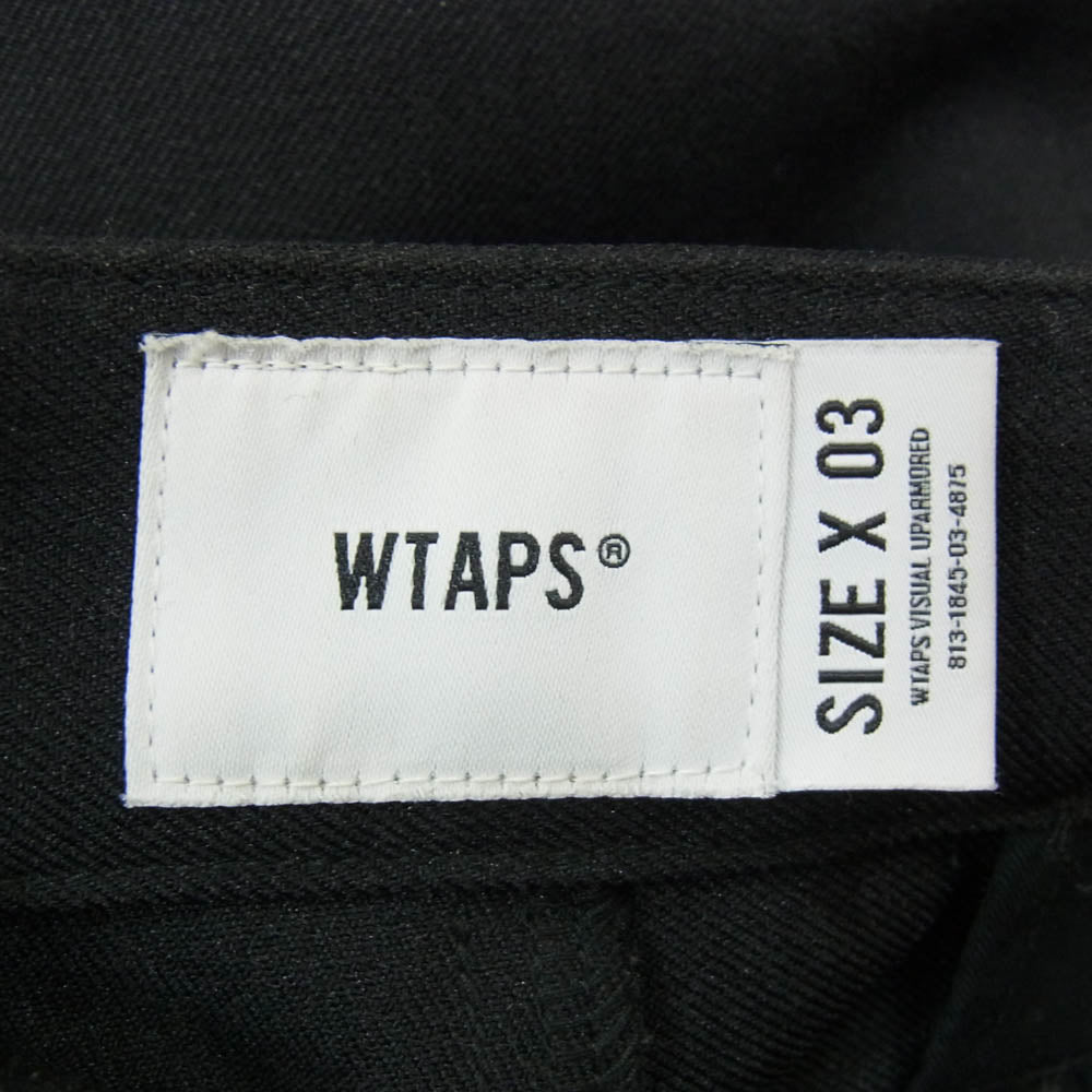 WTAPS ダブルタップス 23SS 231TQDT-PTM01 Crease DL / Trousers / Poly. Twill クリース トラウザーズ パンツ ブラック系 X03【中古】