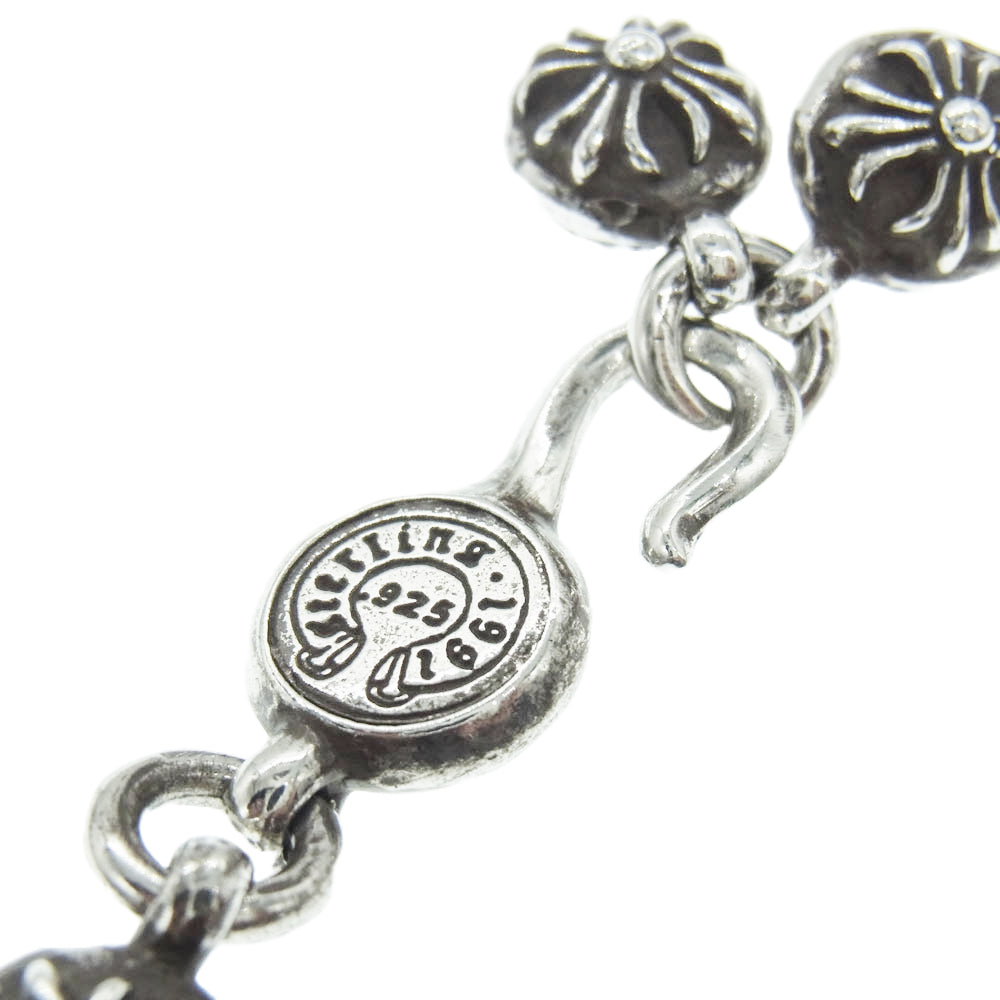 CHROME HEARTS クロムハーツ（原本無） 2024年 購入レシート付属 #2 NO2 BALL クロスボール ブレスレット シルバー系【中古】