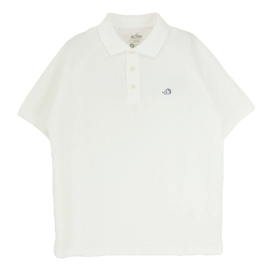 クラブハウス ロゴ 半袖 ショートスリーブ 鹿の子素材 ポロ シャツ ホワイト系 4【美品】【中古】