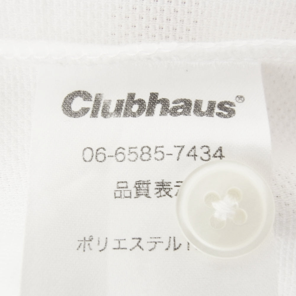 クラブハウス ロゴ 半袖 ショートスリーブ 鹿の子素材 ポロ シャツ ホワイト系 4【美品】【中古】