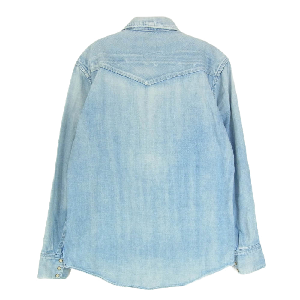 VISVIM ビズビム 13SS 0113105007004 SOCIAL SCULPTURE SHIRT L/S DAMAGED INDIGO ソーシャル スカルプチャー シャツ ダメージド デニム シャツ インディゴブルー系 1【中古】