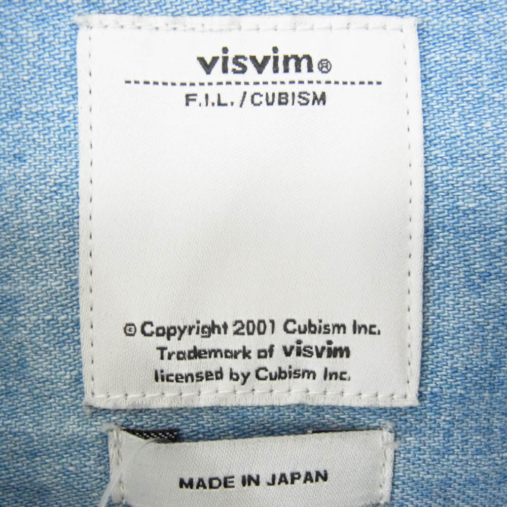 VISVIM ビズビム 13SS 0113105007004 SOCIAL SCULPTURE SHIRT L/S DAMAGED INDIGO ソーシャル スカルプチャー シャツ ダメージド デニム シャツ インディゴブルー系 1【中古】