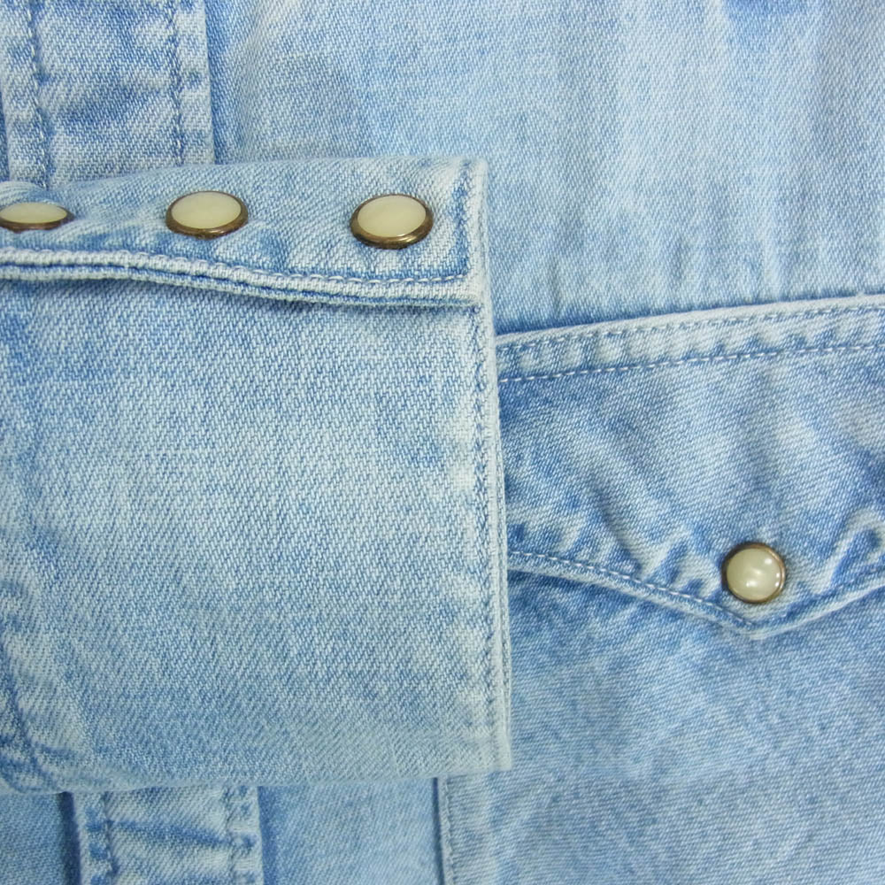 VISVIM ビズビム 13SS 0113105007004 SOCIAL SCULPTURE SHIRT L/S DAMAGED INDIGO ソーシャル スカルプチャー シャツ ダメージド デニム シャツ インディゴブルー系 1【中古】