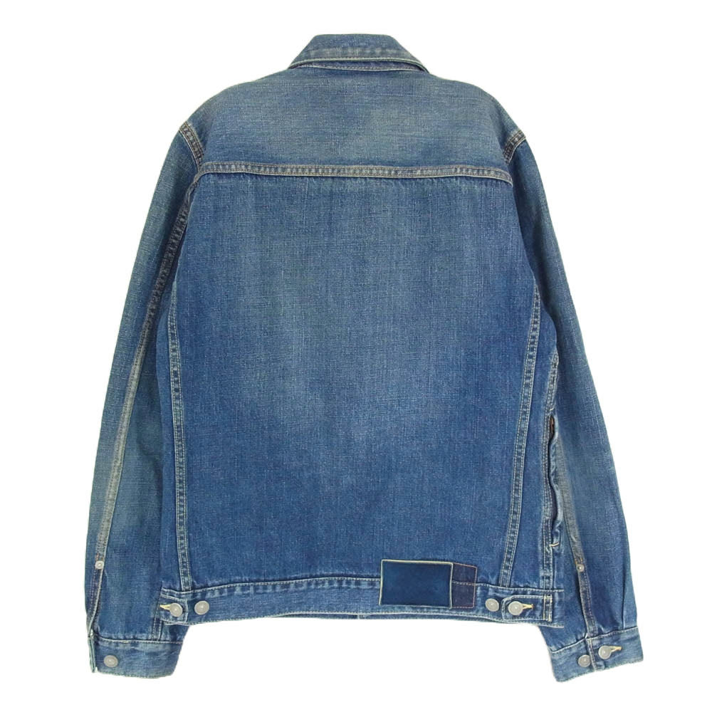 VISVIM ビズビム 14AW 0114205006001 SS 101 JKT DAMEGED 13oz 藍染め ディアパッチ デニム ジャケット インディゴブルー系 1【中古】
