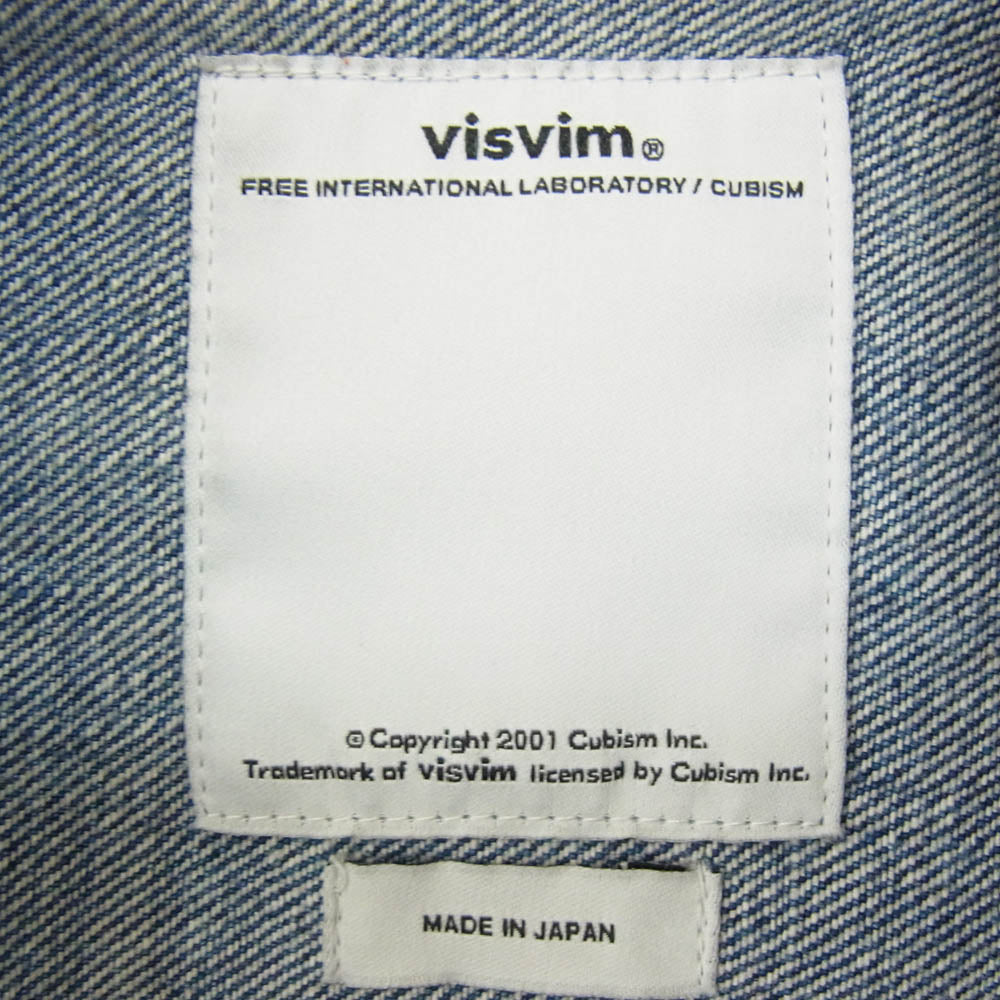 VISVIM ビズビム 14AW 0114205006001 SS 101 JKT DAMEGED 13oz 藍染め ディアパッチ デニム ジャケット インディゴブルー系 1【中古】