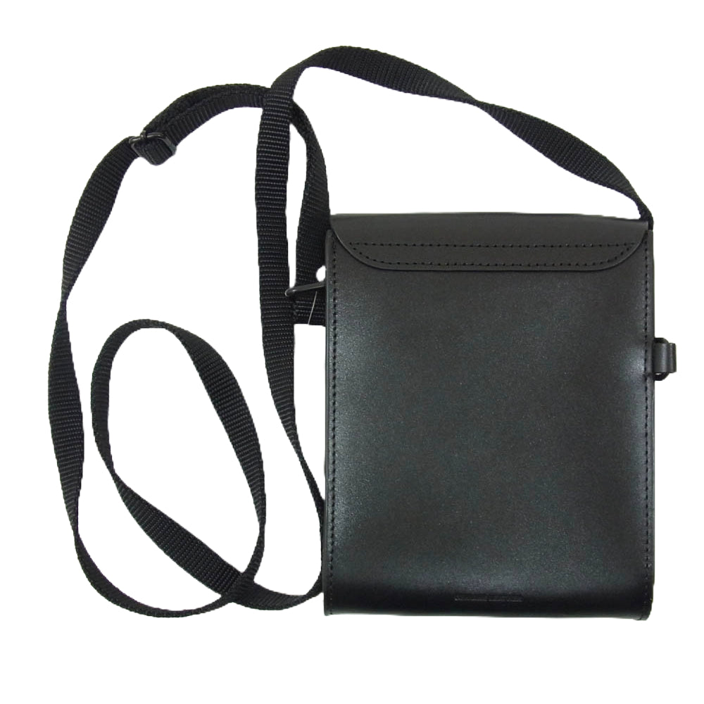 FRED PERRY フレッドペリー BURNISHED LEATHER POUCH レザー ショルダー バッグ ブラック系【中古】