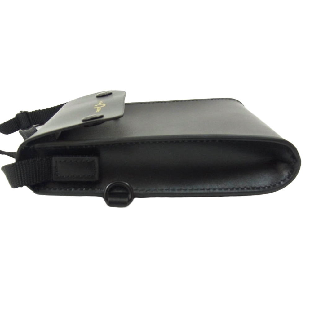 FRED PERRY フレッドペリー BURNISHED LEATHER POUCH レザー ショルダー バッグ ブラック系【中古】