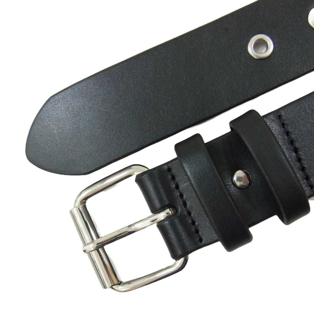 RAF SIMONS ラフシモンズ × fred perry スタッズ レザー ベルト ブラック系【美品】【中古】